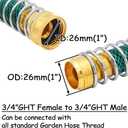 Uenede Brass 3/4" GHT Thread 5.5 Inches Length Garden Hose Extension Protector and 90° Elbow Swivel Garden Hose Connector Adapter Kit