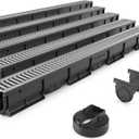 Vodaland - 3 Inch Easy 1 Premium Trench Drain Channel - Galvanized Stamped Steel Grating (5)