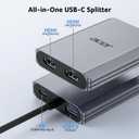 Acer 4-in-1 USB C Hub, Type C to Dual HDMI Adapter 4K@60Hz, HDMI Splitter for Dual Monitors with 100W PD Port, USB 3.0, Dual Monitor Adapter Compatible with Acer, Dell XPS, HP, MacBook Neo/Air/Pro