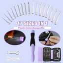 Lewhoo 17 Sizes Lighted Crochet Hooks Set 2.5mm~14.0mm, Metal Crochet Hook with Interchangeable Crochet Head