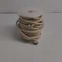 NovelBee 5/8 Inch X 200 Feet Double Braid Nylon Anchor Line with Stainless Steel Thimble and Plastic Chuck (White/Gold)