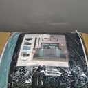 Queen Size Comforter Set, Aqua Black, Traditional Jacquard Woven with Embroidery, 8 Pieces Bedding Set with Bed Skirt, Shams, and Decorative Pillows