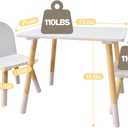 Asweets Kids Table and Chairs Set for Toddlers, Boys, Girls, 3 Piece Kiddy Table and Chairs Set, Suitable for Classroom,Home,Nursery,Playroom(Snow White), Square Table with Square Chairs