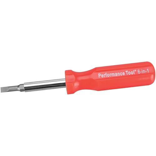 Performance Tool W975 6-in-1 Quick Change Screwdriver With Hex Torque Handle, Chrome Vanadium Steel