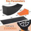 OULEME Curved Leveling Blocks, Raised Tire Change Ramp, for RV Camper Travel Trailer, Fits Dual Axle Tandem Wheel Aid Changing, Lift up to 6", Comes with Chock and Rubber Mat (2 Pack)