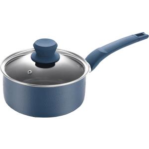2 Quart Sauce Pan with Lid, Blue Diamond NonStick Small Pot with Tempered Glass Lid, Soft-Touch Handles, Induction Base
