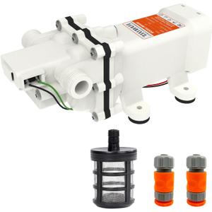 Water Pressure Booster Pump 100w 12v,3GPM 65PSI Self Priming Water Pump with Pressure Switch and Pipe Filter 1/2 Inch,Suitable for Agriculture and Garden RV Yachts Ships Car Wash Industries