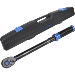 1/2-Inch Drive Click Torque Wrench, Dual-Direction Click Professional Torque Wrench 10-170FT.LB/13.6-230.5N.M, Dual Range Scales Graduated in FT.LB and N.M, Blue