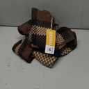 Chevara Women’s Checkered Cardigan Sweater Vintage Lapel Collar Long Sleeve Zip Up Knit Sweatshirt Jacket(0198-Brown-M-CW)