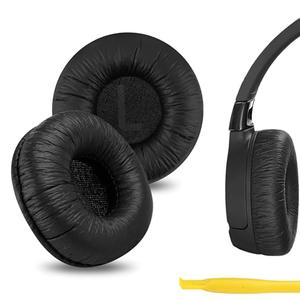 Geekria Leatherette Replacement Ear Pads for JBL JR300, JR300BT, T450BT, T500BT, Tune 500, Tune 500BT, Tune 510BT, Tune 520BT Headphones, Ear Cushions with Video Guide (Black)