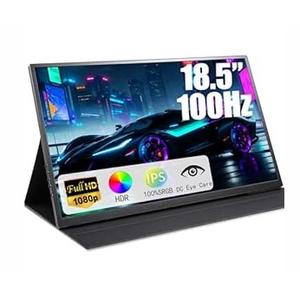 Large 18.5 Inch Portable Monitor, 100Hz IPS FHD 1080P USBC HDMI Display with Kikstand and Sleeve Case & VESA Mount, 125% sRGB, UltraSlim Second Screen for Laptop/PC/PS5/Switch – Builtin Speaker