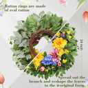 Spring Wreaths for Front Door, 24 Inch Greenery Front Door Wreath with Peonies Dahlias Hydrangeas, Artificial Home Decorations for Indoor Outdoor Window Wall,Outside Floral Wreath Decor for Home Porch