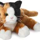 Bearington Callie Stuffed Cat Animal - 15" Realistic Calico Cat Plushies - Kitty Stuffed Animal with Soft Fur and Lifelike Details - Adorable, Cuddly Kitten Plush Gift for Kids and Toddlers (Orange, Black, White)