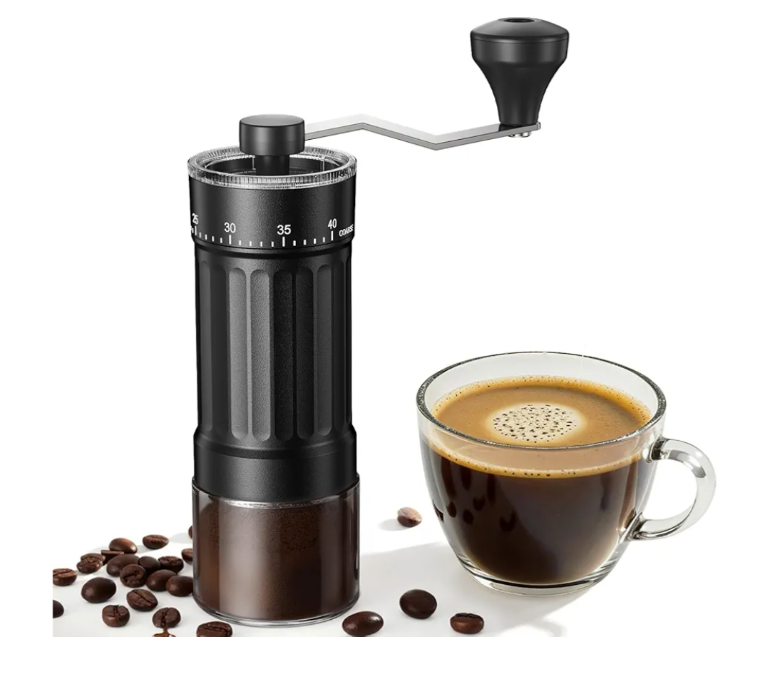 Mini Manual Coffee Grinder with 40 Adjustable Settings, Portable Hand Coffee Bean Mill with 30g Capacity, Conical Burr Coffee Grinder with Crank for Travel, Camping, Office, Espresso, Pour Over, etc