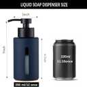 Enra Glass Hand Soap Dispenser,12oz Navy Blue Liquid Bathroom Soap Dispenser with Stainless Steel Lotion Pump for Bathroom Kitchen (Blue)