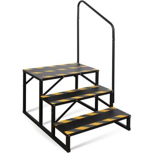 TOCRETOARE RV Steps with Handrail, Hot Tub Steps with Handrail, Portable Stairs Steps for 5th Wheel RV, Mobile Home Stairs Outdoor RV Step