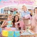 MotiMind 24 Pcs Butterfly Party Favors Bags with Gold Glitter 3D Butterfly Decor and Handles Goodie Gift Paper Treat Candy Bags for Birthday Bridal Shower Baby Shower Party Supplies