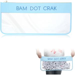 1 PCS American Mahjong Bag - Empty Mahjong Tiles Bag Only with Zippered & Letters, Case Only (Blue,Bam Dot Crack)