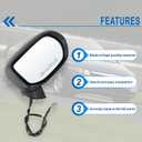 Right Passenger Side Mirror For 2006 2007 2008 2009 2010 2011 HONDA CIVIC With Power Mirror Manual Folding Non-Heated Black Not fits civic coupe&Civic del Sol Replace#76200SNEA01(3 Pins)
