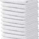 Towel and Linen Mart White Salon Towels, Pack of 12 (Not Bleach Proof, 16 x 27 Inches) Highly Absorbent Towels for Hand, Salon, Gym, Beauty, Spa, and Home Hair Care (White) (Small)