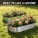 Galvanized Raised Garden Bed Kit, Planter Garden Boxes Outdoor, Oval Large Metal for Vegetables Fruits, Flowers Planter Boxes, Easy Assembly Garden Bed Kit (Silver, 631FT (2-Pack)