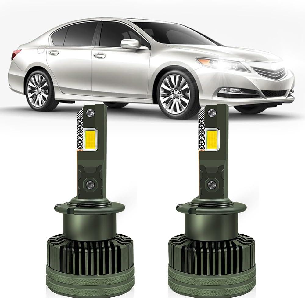 TEENRAM Fit For Acura 2007-2015 MDX RL RDX 2004-2014 TL TSX D2S Xenon Lights Bulbs, 50000LM 1000% Brightness, High Low Beam Light Bulbs, 6000K White, Plug and Play, With Cooling Fan, Pack of 2