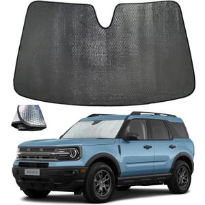 Windshield Sun Shade for Ford Bronco Sport 2021-2025, 5-Layer Bubble Foldable Thicken Front Window Sunshade Sun Visor Protection Accessories - Blocks Heat & UV Rays Keep Car Cooler