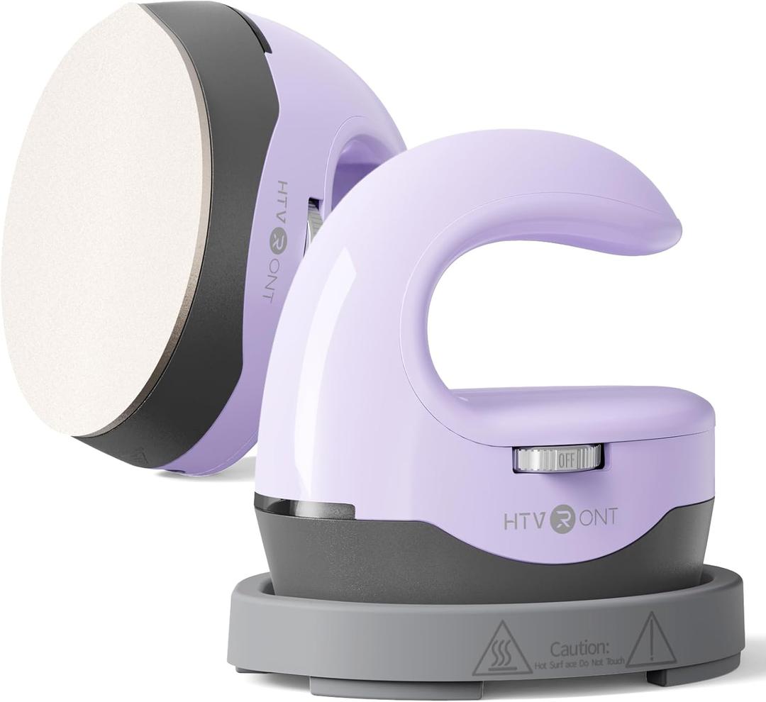 HTVRONT Heat Press H1 Mini Heat Press Machine, Small Heat Press Portable Iron Press Machine for T Shirts, Hats, Heating Transfer Projects (H1 Lavender Purple)