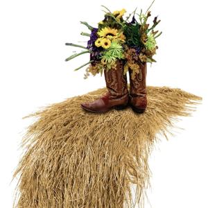 XLX TURF Fake Thatch Hay Table Runner 72 Inches - Realistic Artificial Straw Grass for Western Cowboy Party, Easter Decorations, Tiki Bar, Farm Jungle Theme Birthday Centerpiece, DIY Crafts
