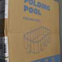 6FT Foldable Kids Pool with Wood-Reinforced - Non-Inflatable Hard Plastic Rectangular Swimming Pool for Children, Adults, Dogs, Indoor/Outdoor Water Play & Baby Ball Pit (72"x55"x19")