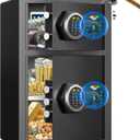 5.0 Cu Ft Fireproof Waterproof Safe Box, Anti-Theft Home Security Safe with Digital Keypad, Mute Function, LED Light & Dual AlarmLarge Lock Box for Home Office Cash Jewelry Documents