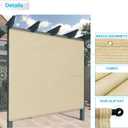 Patio Paradise 10' x 12' Pergola Canopy Replacement Cover Shade Cloth with Grommets Weighted Rods Outdoor Sun Shade Screen UV Block for Gazebo Backyard Deck Porch Balcony, Beige