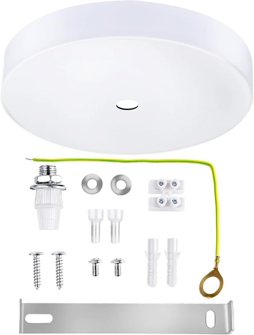 Arturesthome 4.7" White Ceiling Plate Light Kit Rewind Single Hole with Hardware,Ceiling Canopy for Pendant Lighting or Chandelier,Easier to Install Than Standard Canopies