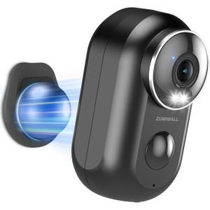 ZUMIMALL 2K Security Cameras Wireless Outdoor, Magnetic Mount, 130 View Outdoor Camera Wireless, 2.4G WiFi Battery Camera Indoor/AI Detection/3MP Color Night Vision/2-Way Talk/Cloud/Alexa/IP66