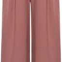 GRACE KARIN Wide Leg Pants for Women Cotton Linen Business Casual Long Trousers Palazzo Pants with Pockets (Medium, Pink Purple)