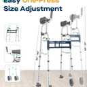 Narrow Walker for Seniors, 18 inches Wide - Adjustable Width, Lightweight Folding Walker, 350lbs Heavy Duty Bariatric Walker for Elderly, Standard Walker for Small Doorways