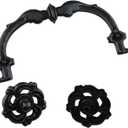 4-Pack 4.25" Droop Bail Dresser Drawer Pulls Handles Vintage Antique Black Cabinet Knobs Handle 4 1/4 Inch Center Hole Distance108mm (4, Antique Black)