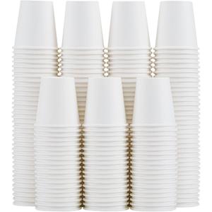 Clawsoff 300 Count 5 oz Bathroom Cups, 5 oz Disposable Paper Cups, Small Mouthwash Cup, 5 Ounce Mini White Espresso Cups for Party, Travel, Picnic