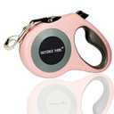Retractable Dog Leash Strong Nylon Tape 16Ft Reflective Stitch for Night Walking One-Handed Brake Anti-Slip Handle XL Pink