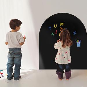 Arch Magnetic Wall Decal for Kids, 40 x 32" Upgraded Self-Adhesive Magnetic Chalkboard for Wall, Magnet Wall Drawing Learning for Playroom, School, Home (Black)