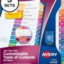 Avery Jan-Dec 12 Tab Dividers for 3 Ring Binders, Customizable Table of Contents, Multicolor Tabs, 3 Sets (44128)