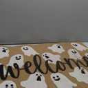 Halloween Door Mat Spooky Ghost Welcome Mat for Front Door Outdoor Entrance Doormat Coir Dirt Trapper with Non Slip Backing, 17x30, Welcome Ghost