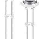 Enhon 48mm Toilet Tank Buttons, 2 Pack Flush Valve Dual Push Button Replacement Adjustable, Compatible with Glacier Bay Aquasource TOTO, American Standard, Kohler, Twfords, Armitage Shanks, Geberit