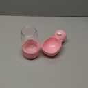 Portable Dog Water Bottle for Walking, Leak Proof 2 in 1 Water and Food Dispenser, BPA Free Pet Travel Water Bottle for Hiking, Lightweight Puppy Outdoor Drinking Bowl (Pink) (M)