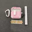 R-fun for AirPods 4 Case with Cleaning Kit, Carbon Fiber Elements Military Drop Proof Auto Pop up Cover, Phone Stand and Magnetic Base with Carabiner Hook Compatible with AirPods 4th Gen 2024,White/Pink