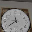 jomparis 12 Inch Wall Clock Silent Non Ticking Battery Operated Quartz Modern Decorative Round Wall Clock for Office Classroom School (Black)