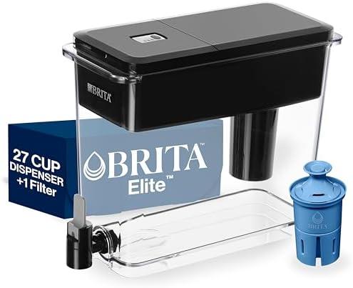 Brita UltraMax Elite Water Filter Dispenser, Removes 99% of Lead, Includes 1 Filter, 27-Cup, Black