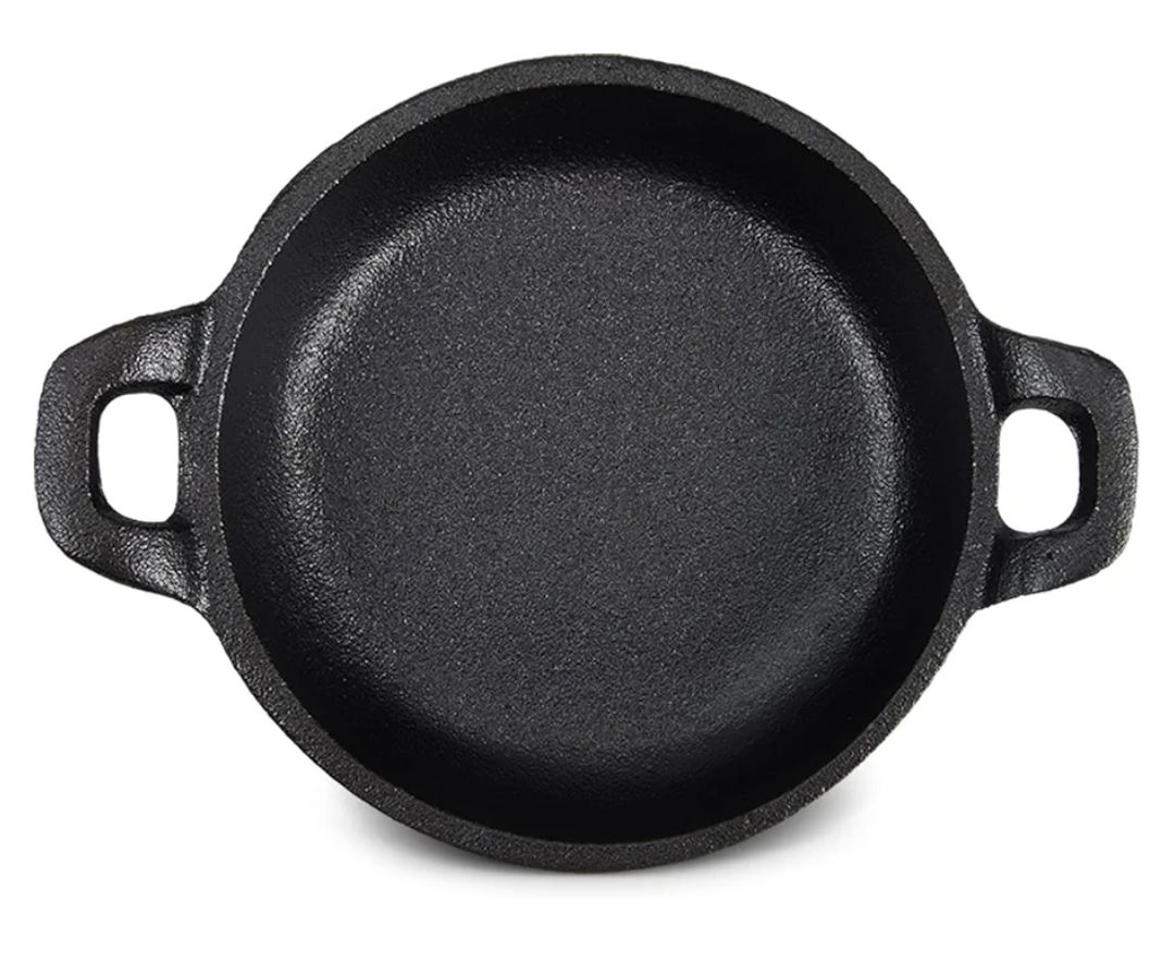 Mini Cast Iron Skillets 5 x 5 x 1.3 Inch Cast Iron Pan Small Ramekin Set Black Casserole Dish Cookware Oven Safe Mini Skillets for Kitchen Indoor Outdoor Picnic (1 Pack)