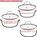 LC LICTOP 12 Inch Pot Lid, Universal Pot and Pan Cover Replacement - Dishwasher Safe, Oven Safe, Tempered Glass Cover with 304 Stainless Steel Edge & 201 Handle for Kitchen