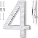 8 Inch Large Metal House Number for Outside, Modern Floating Home Address Numbers, Aluminum Silver Anti-Rust numbers for house for Garden Front Door Garage Apartment Signage,911 Visibility Signage (4)